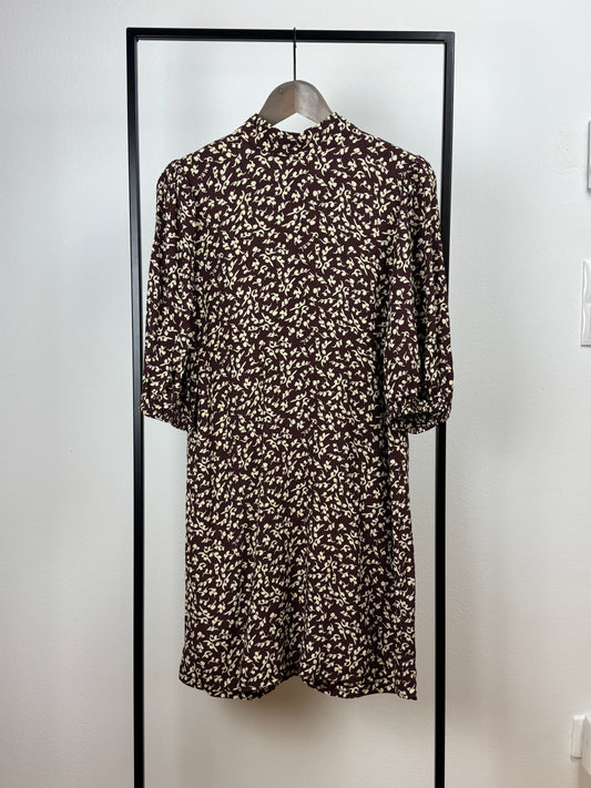 Ganni Brown Floral Dress
