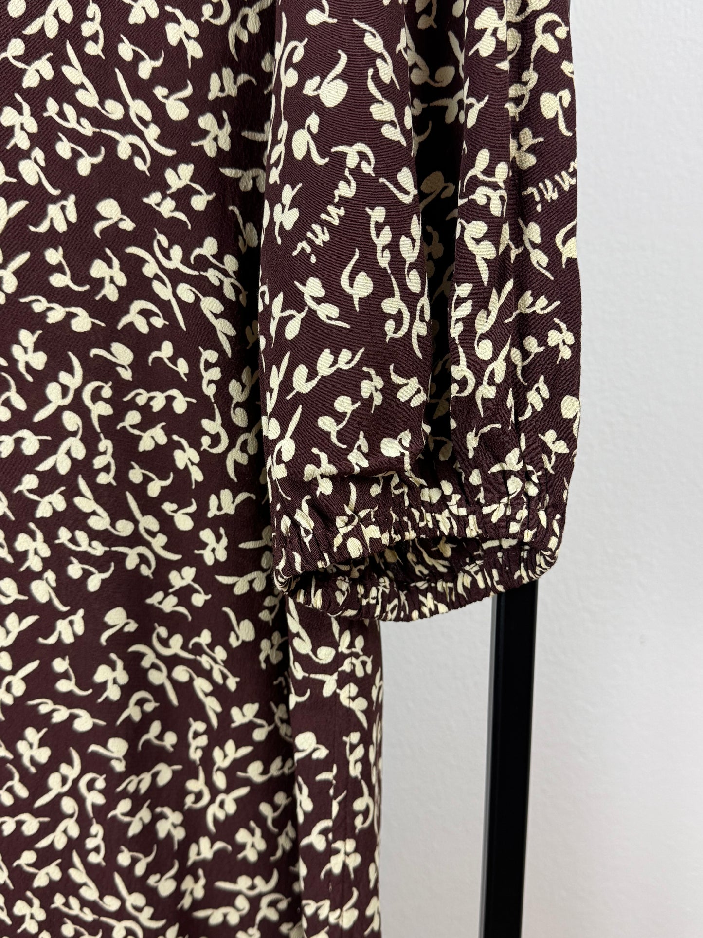 Ganni Brown Floral Dress