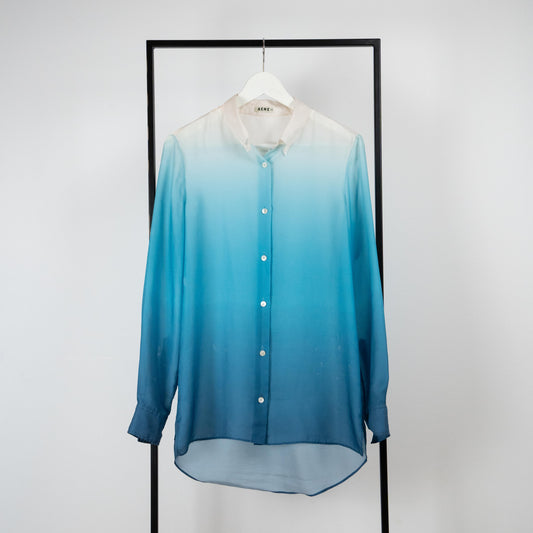 Bluish Silk Shirt