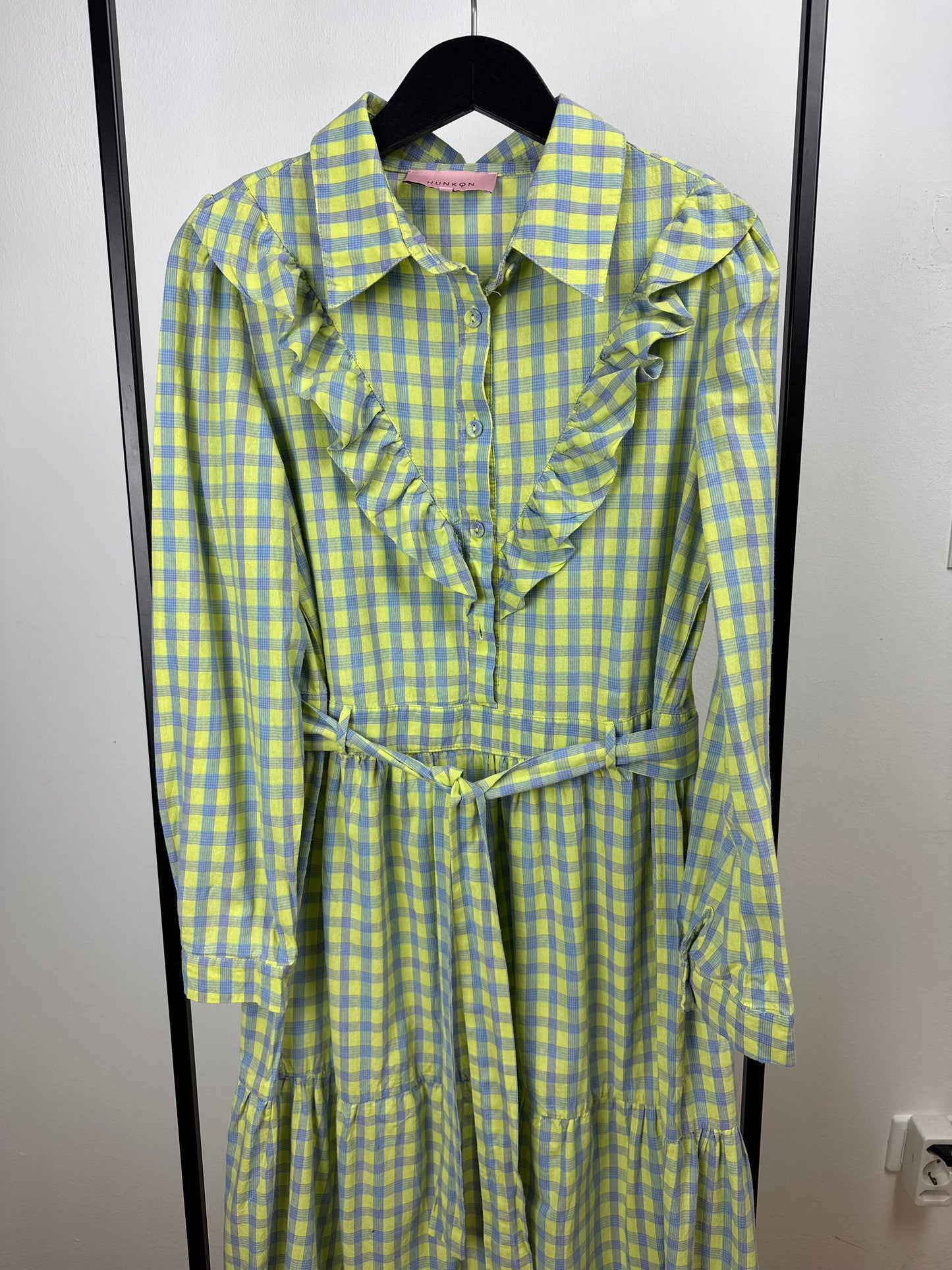 HUNKON Check Maxi Dress