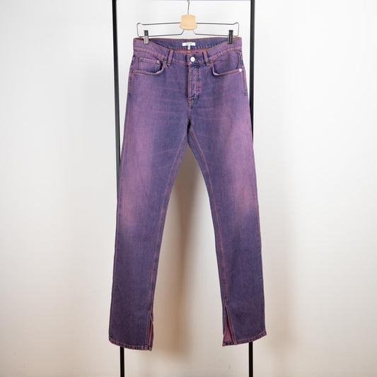 Colour-washed straight-leg high-rise jeans