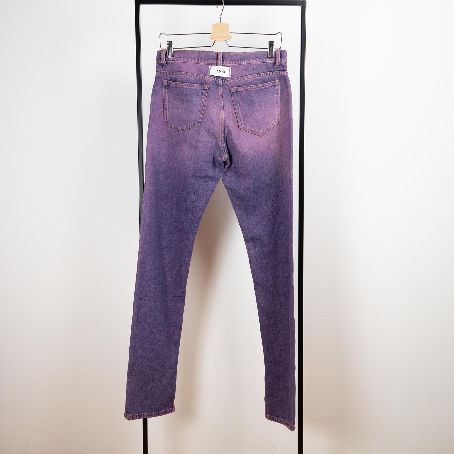 Colour-washed straight-leg high-rise jeans