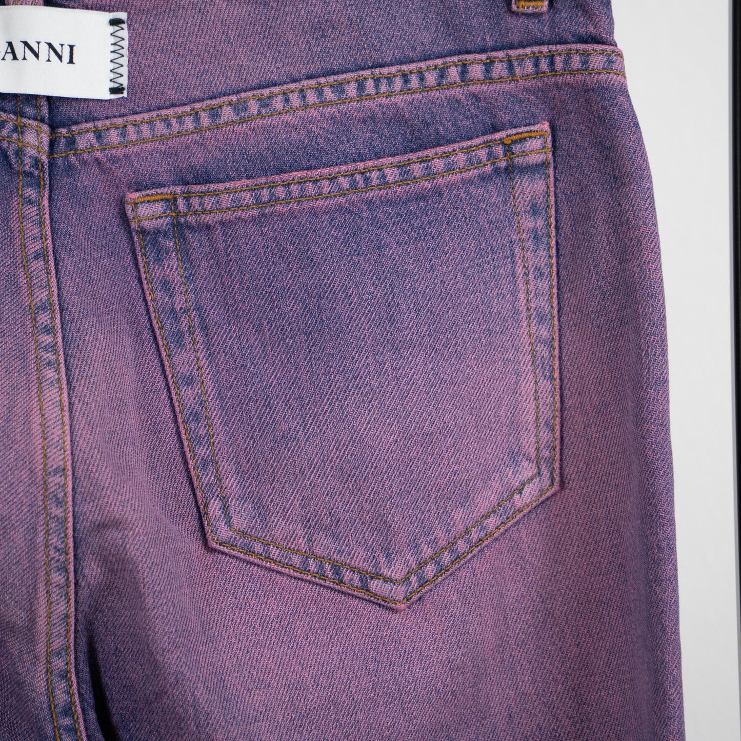 Colour-washed straight-leg high-rise jeans