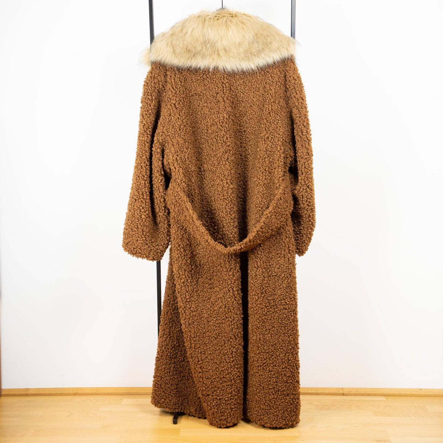 Women's Brown Double Breasted Teddy Coat